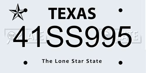 41SS995 Texas License Plate