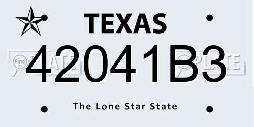42041B3 Texas License Plate