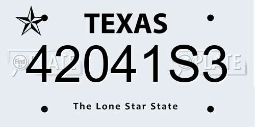 42041S3 Texas License Plate