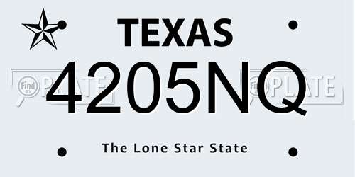 4205NQ Texas License Plate