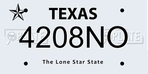 4208NO Texas License Plate