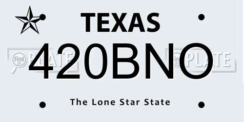 420BNO Texas License Plate