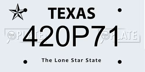 420P71 Texas License Plate