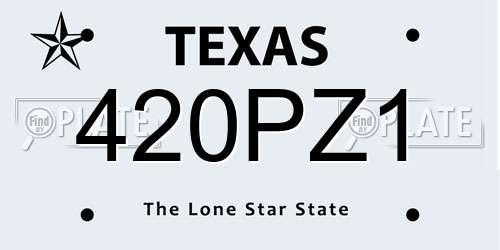 420PZ1 Texas License Plate