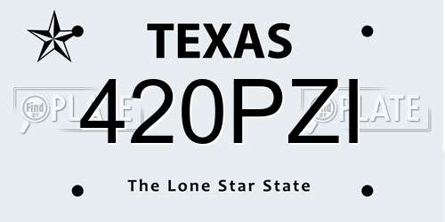 420PZI Texas License Plate