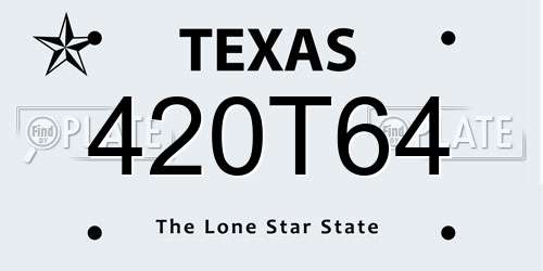 420T64 Texas License Plate
