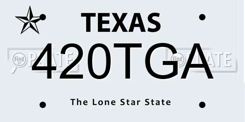 420TGA Texas License Plate