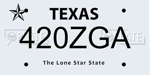 420ZGA Texas License Plate
