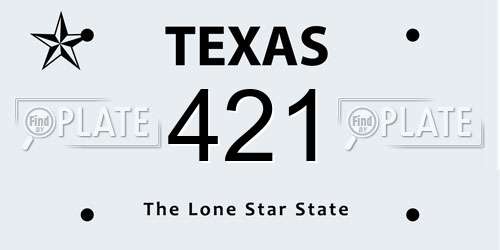 421 Texas License Plate