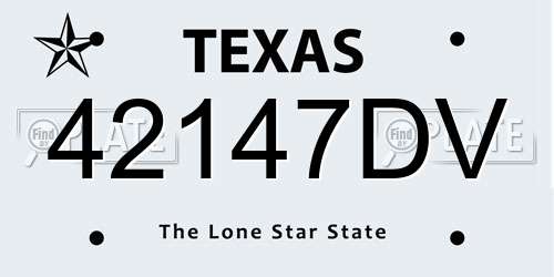 42147DV Texas License Plate
