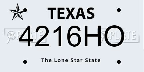 4216HO Texas License Plate