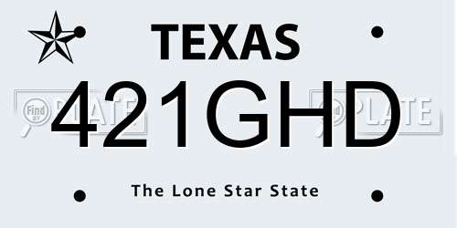 421GHD Texas License Plate