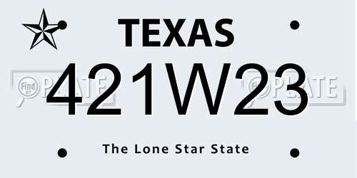 421W23 Texas License Plate
