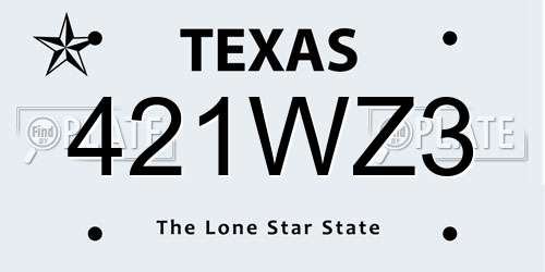 421WZ3 Texas License Plate