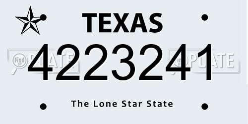 4223241 Texas License Plate