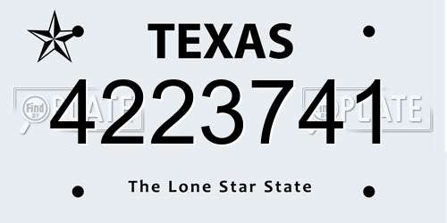 4223741 Texas License Plate