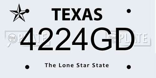 4224GD Texas License Plate