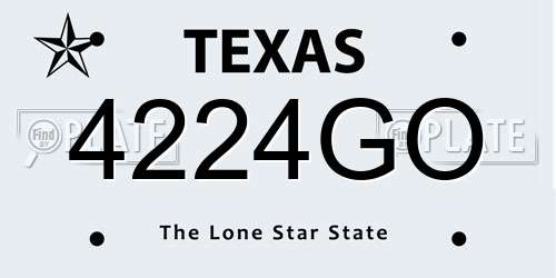4224GO Texas License Plate