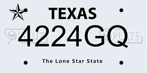 4224GQ Texas License Plate