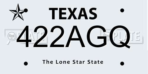 422AGQ Texas License Plate