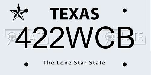 422WCB Texas License Plate