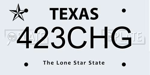 423CHG Texas License Plate
