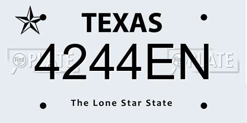 4244EN Texas License Plate