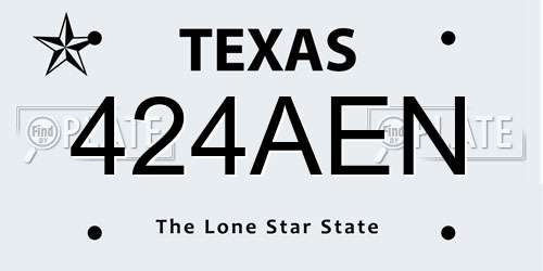 424AEN Texas License Plate