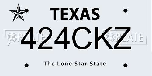 424CKZ Texas License Plate