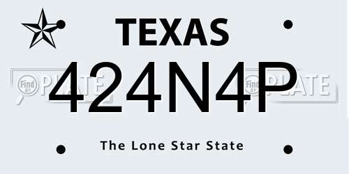424N4P Texas License Plate