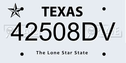 42508DV Texas License Plate