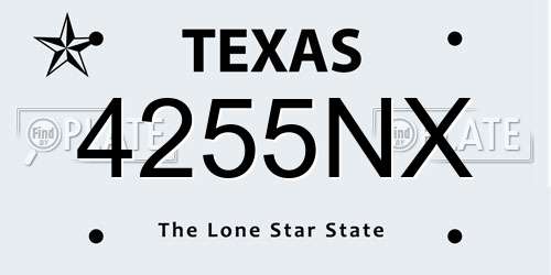 4255NX Texas License Plate