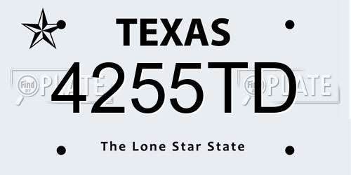 4255TD Texas License Plate