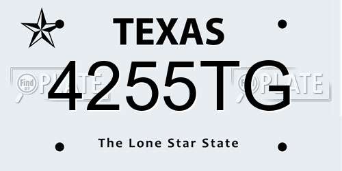 4255TG Texas License Plate