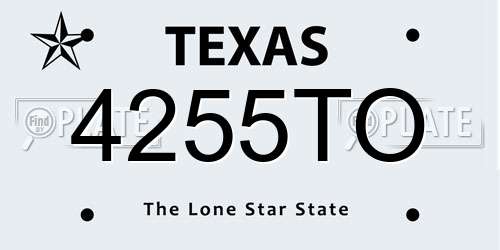 4255TO Texas License Plate