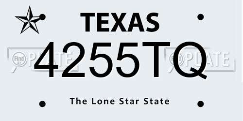 4255TQ Texas License Plate