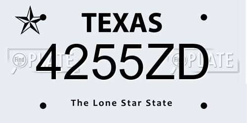 4255ZD Texas License Plate