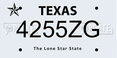 4255ZG Texas License Plate