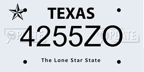 4255ZO Texas License Plate