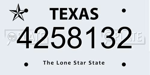 4258132 Texas License Plate