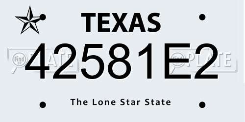 42581E2 Texas License Plate