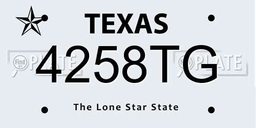 4258TG Texas License Plate