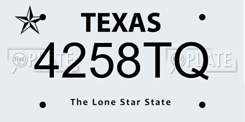 4258TQ Texas License Plate