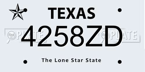 4258ZD Texas License Plate