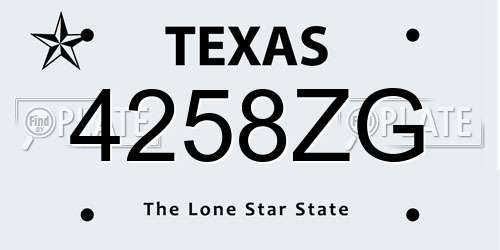 4258ZG Texas License Plate