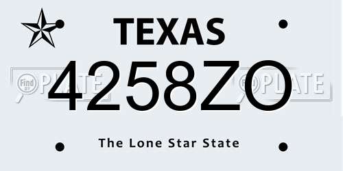 4258ZO Texas License Plate