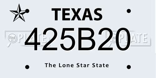 425B20 Texas License Plate