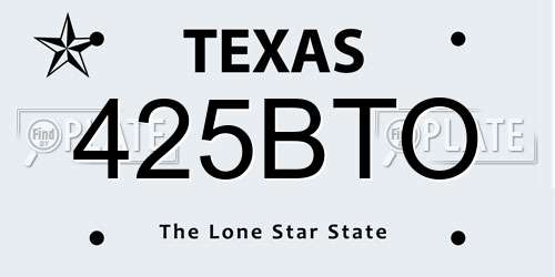 425BTO Texas License Plate