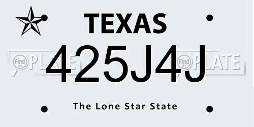 425J4J Texas License Plate