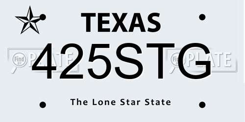 425STG Texas License Plate